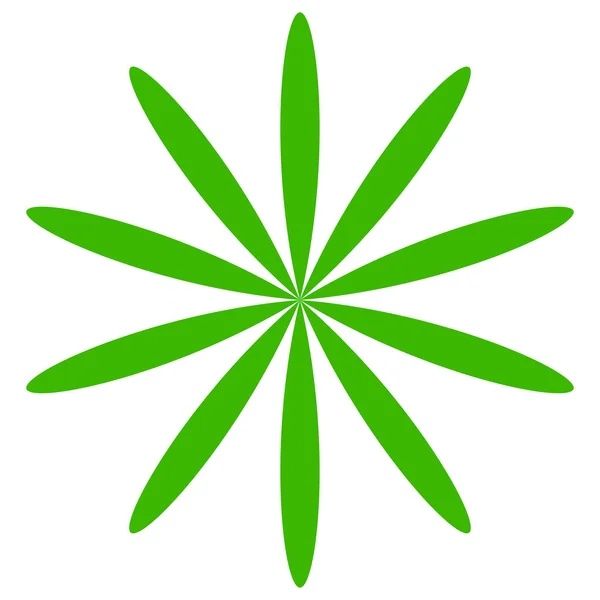 Egyszerű Virágszirmok Sziluett Ikon Szimbólum Természet Természeti Öko Ökológia Koncepció — Stock Vector