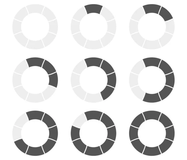 Circulaire Cirkeltaart Grafiek Grafiek Infographic Presentatie Element Verdeeld Gesegmenteerde Cirkel — Stockvector
