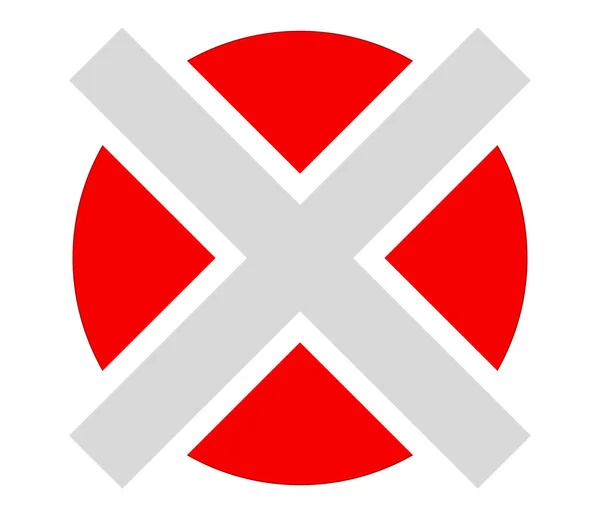 Signo Rojo Forma Carta Crosshair Marca Destino Icono Concepto Retícula — Vector de stock