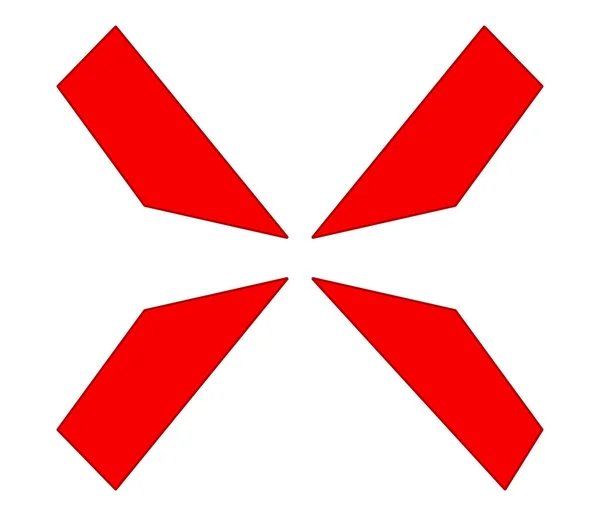 Röd Skylt Form Bokstav Crosshair Mål Märke Reticle Koncept Ikon — Stock vektor