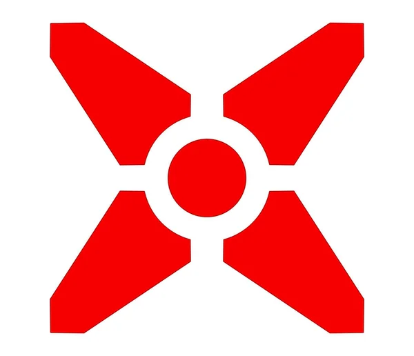 Красный Крестик Форма Буква Мбаппе Мишень Иконка Концепта Фондовая Векторная — стоковый вектор