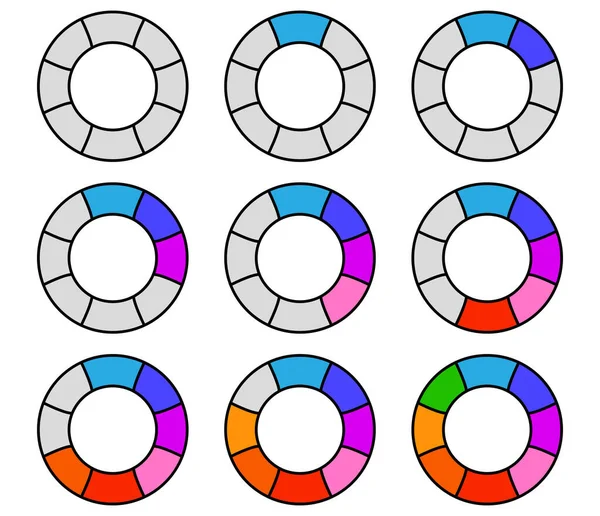 Circular Gráfico Circular Circular Infografía Gráfica Circular Elemento Presentación Dividido — Archivo Imágenes Vectoriales