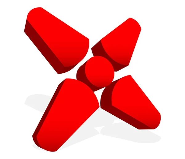 Signe Rouge Forme Lettre Crosshair Marque Cible Icône Concept Réticule — Image vectorielle