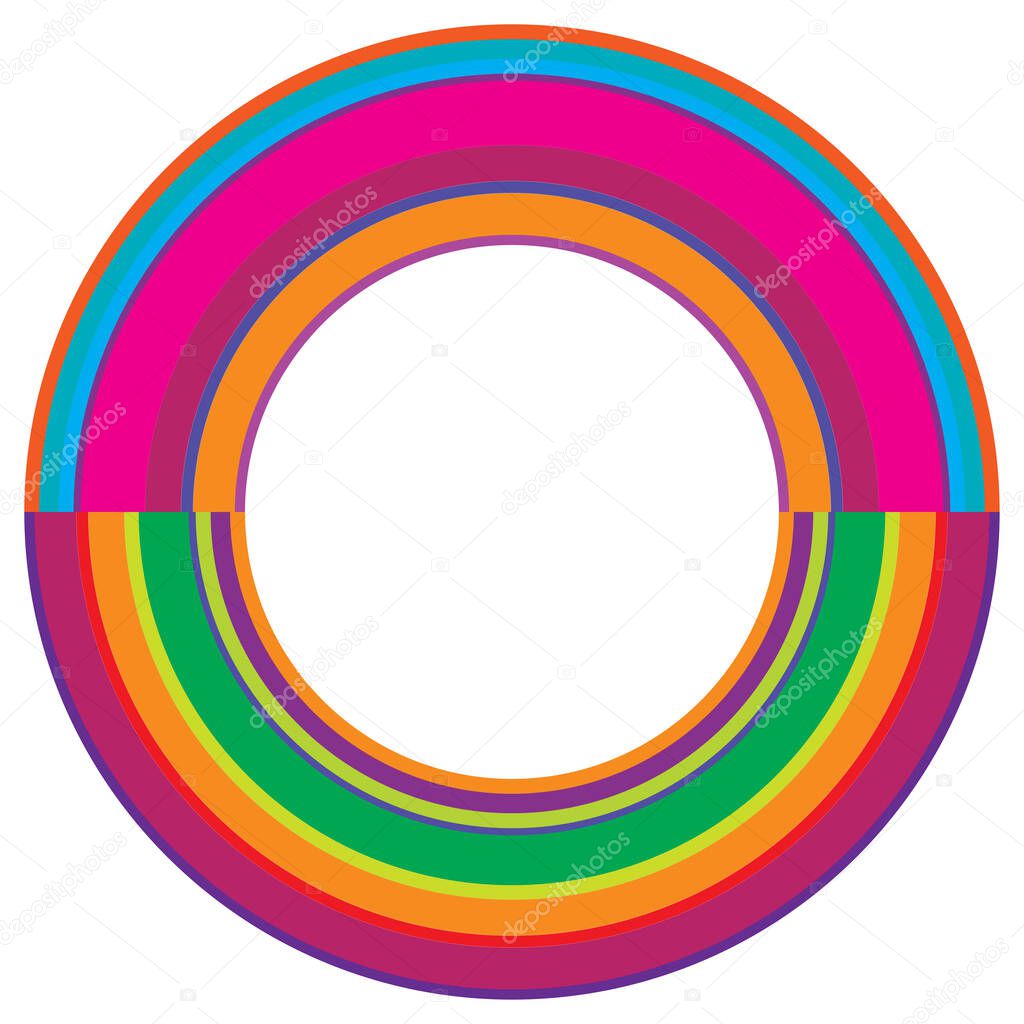 Abstract circle graphic. Geometric circle, ring design element. Circular, concentric angular shape icon, symbol