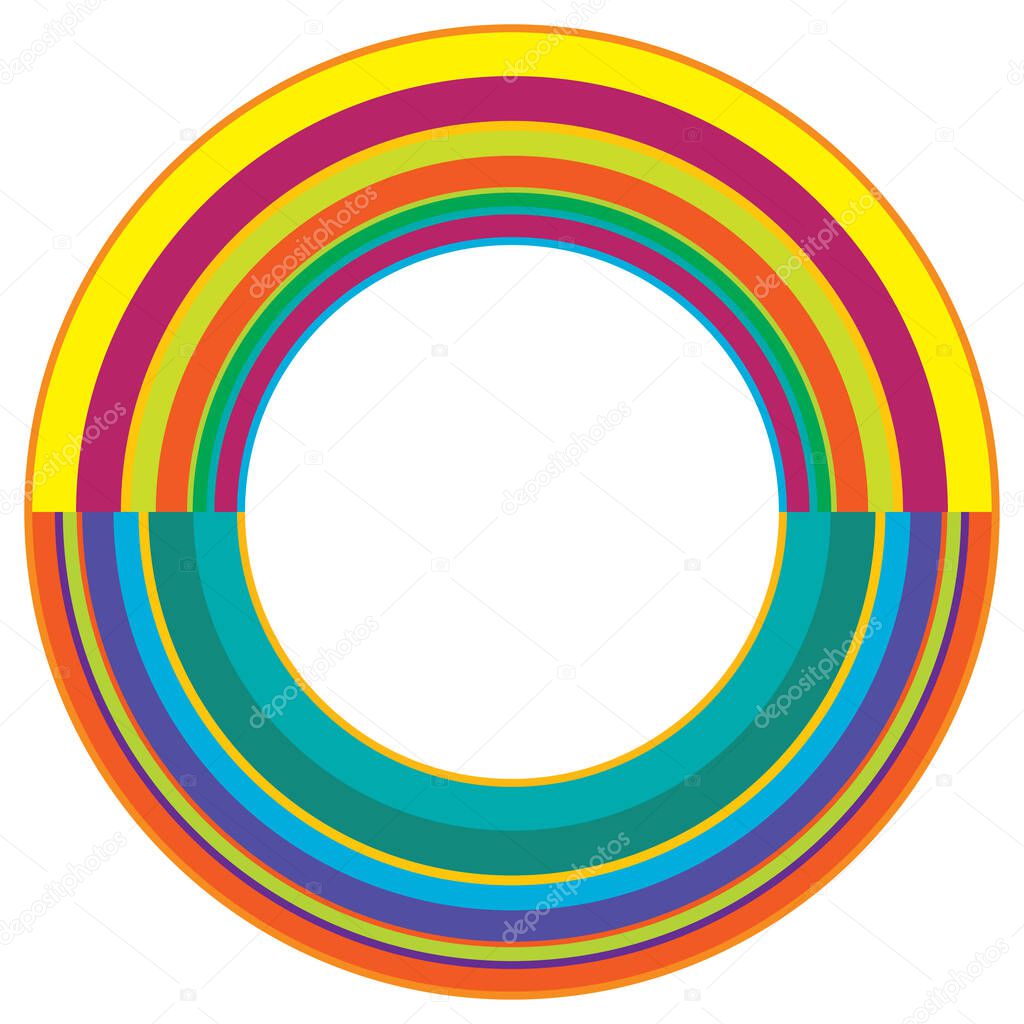 Abstract circle graphic. Geometric circle, ring design element. Circular, concentric angular shape icon, symbol