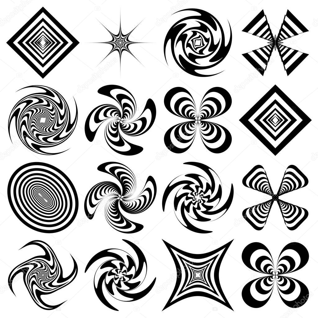 Elemento Artístico Abstracto Óptica Formas Arte Visual Iconos Símbolos  Stock Vector de stock por ©vectorguy 547663476, image size:1024x1024