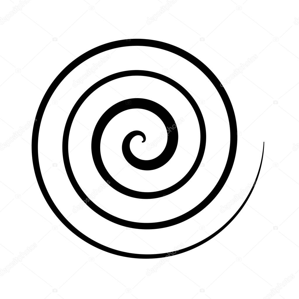 Simple spiral graphics element. Twirl, swirl, whirl element