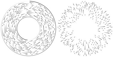 Radikal, dairesel, eşmerkezli çizgiler vektör elementi - stok vektör illüstrasyonu, klip- sanat grafikleri