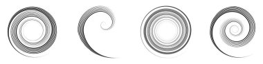 Spiral, girdap, girdap ve girdap soyut vektör tasarım elementi - stok vektör illüstrasyonu, klip- sanat grafikleri