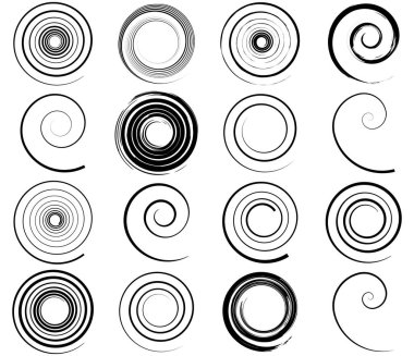 Spiral, girdap, girdap ve girdap soyut vektör tasarım elementi - stok vektör illüstrasyonu, klip- sanat grafikleri