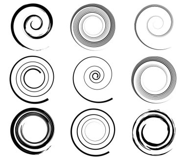 Spiral, girdap, girdap ve girdap soyut vektör tasarım elementi - stok vektör illüstrasyonu, klip- sanat grafikleri