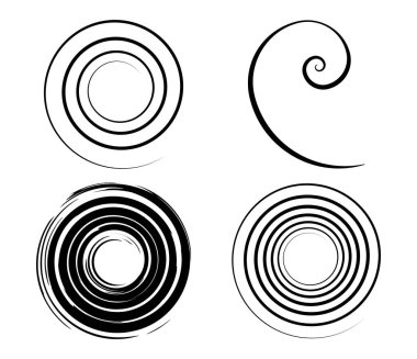 Spiral, girdap, girdap ve girdap soyut vektör tasarım elementi - stok vektör illüstrasyonu, klip- sanat grafikleri