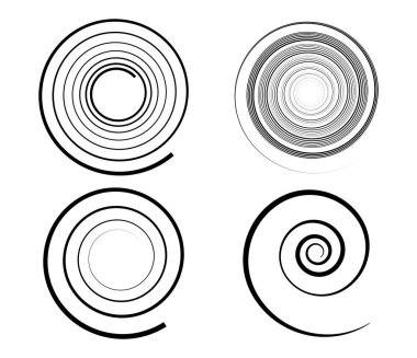 Spiral, girdap, girdap ve girdap soyut vektör tasarım elementi - stok vektör illüstrasyonu, klip- sanat grafikleri