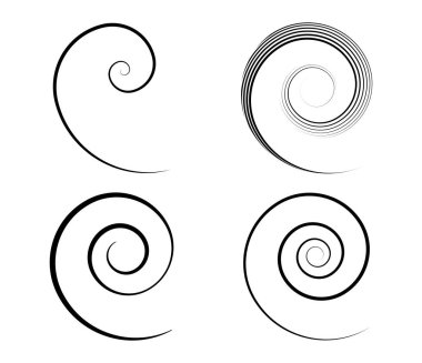 Spiral, girdap, girdap ve girdap soyut vektör tasarım elementi - stok vektör illüstrasyonu, klip- sanat grafikleri