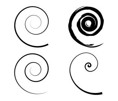Spiral, girdap, girdap ve girdap soyut vektör tasarım elementi - stok vektör illüstrasyonu, klip- sanat grafikleri