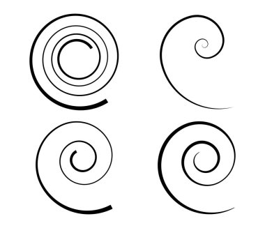 Spiral, girdap, girdap ve girdap soyut vektör tasarım elementi - stok vektör illüstrasyonu, klip- sanat grafikleri