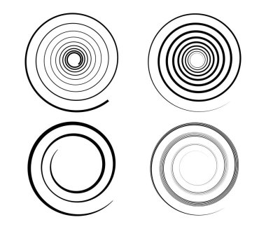 Spiral, girdap, girdap ve girdap soyut vektör tasarım elementi - stok vektör illüstrasyonu, klip- sanat grafikleri