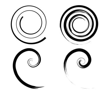 Spiral, girdap, girdap ve girdap soyut vektör tasarım elementi - stok vektör illüstrasyonu, klip- sanat grafikleri