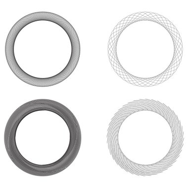 Geometrik dairesel soyut motif, simge, sembol. Radikal, yayılan tasarım elemanı vektörü