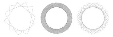Geometrik dairesel soyut motif, simge, sembol. Radikal, yayılan tasarım elemanı vektörü - stok vektör çizimi, klip- sanat grafikleri