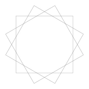 Geometrik dairesel soyut motif, simge, sembol. Radikal, yayılan tasarım elemanı vektörü