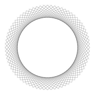 Geometrik dairesel soyut motif, simge, sembol. Radikal, yayılan tasarım elemanı vektörü