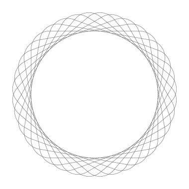 Geometrik dairesel soyut motif, simge, sembol. Radikal, yayılan tasarım elemanı vektörü