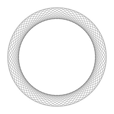 Geometrik dairesel soyut motif, simge, sembol. Radikal, yayılan tasarım elemanı vektörü