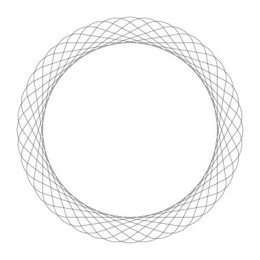 Geometrik dairesel soyut motif, simge, sembol. Radikal, yayılan tasarım elemanı vektörü