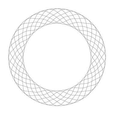 Geometrik dairesel soyut motif, simge, sembol. Radikal, yayılan tasarım elemanı vektörü