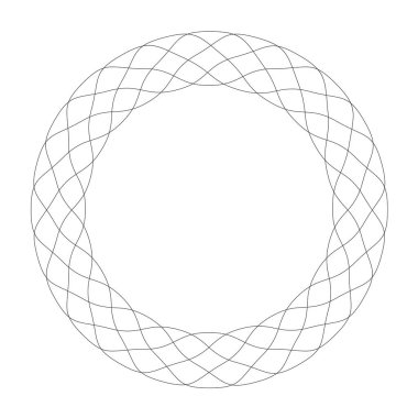 Geometrik dairesel soyut motif, simge, sembol. Radikal, yayılan tasarım elemanı vektörü