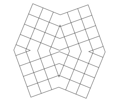 Geometrik ızgara, soyut ayna şeklinde örgü. Örgü, ızgara, çardak desen ögesi