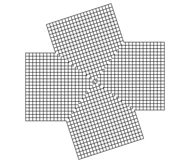 Geometrik ızgara, soyut ayna şeklinde örgü. Örgü, ızgara, çardak desen ögesi