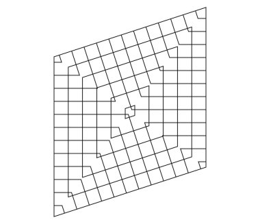 Geometrik ızgara, soyut ayna şeklinde örgü. Örgü, ızgara, çardak desen ögesi