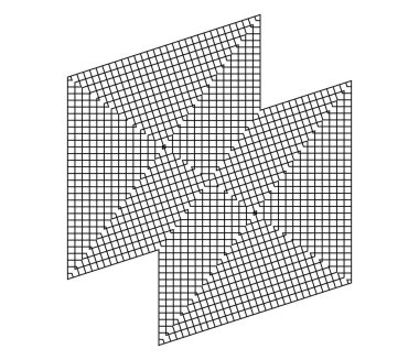 Geometrik ızgara, soyut ayna şeklinde örgü. Örgü, ızgara, çardak desen ögesi