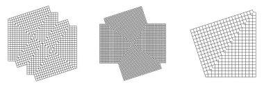 Geometrik ızgara, soyut ayna şeklinde örgü. Kafes, ızgara, kafes deseni ögesi - stok vektör illüstrasyonu, klip sanatları grafikleri