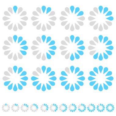 Dairesel ilerleme, seviye göstergeleri 1 'den 12' ye - stok vektör çizimi, klip- sanat grafikleri