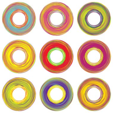 Spiral, girdap, twirl tasarım seti - stok vektör illüstrasyonu, klip-sanat grafikleri