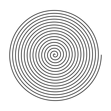 Spiral tasarım elemanı. Girdap, girdap, girdap, baş dönmesi simgesi ve sembol