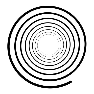 Spiral tasarım elemanı. Girdap, girdap, girdap, baş dönmesi simgesi ve sembol