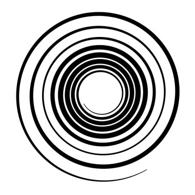 Spiral tasarım elemanı. Girdap, girdap, girdap, baş dönmesi simgesi ve sembol