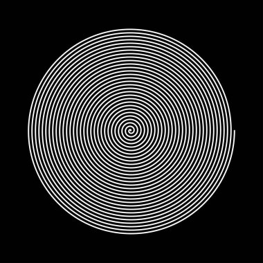 Spiral tasarım elemanı. Girdap, girdap, girdap, baş dönmesi simgesi ve sembol