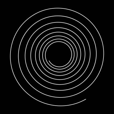 Spiral tasarım elemanı. Girdap, girdap, girdap, baş dönmesi simgesi ve sembol