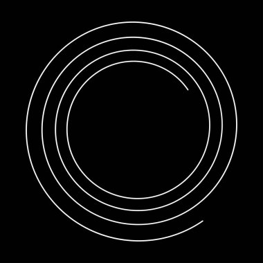 Spiral tasarım elemanı. Girdap, girdap, girdap, baş dönmesi simgesi ve sembol