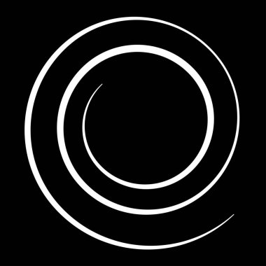 Spiral tasarım elemanı. Girdap, girdap, girdap, baş dönmesi simgesi ve sembol