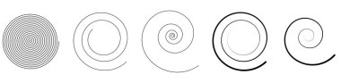 Spiral tasarım elemanı. Girdap, girdap, girdap, vertigo simgesi ve sembol - stok vektör çizimi, klip- sanat grafikleri