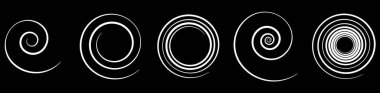 Spiral tasarım elemanı. Girdap, girdap, girdap, vertigo simgesi ve sembol - stok vektör çizimi, klip- sanat grafikleri