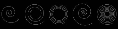 Spiral tasarım elemanı. Girdap, girdap, girdap, vertigo simgesi ve sembol - stok vektör çizimi, klip- sanat grafikleri
