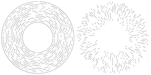 Elemento Vectorial Líneas Radiales Circulares Concéntricas Ilustración Vectorial Stock Gráficos — Archivo Imágenes Vectoriales