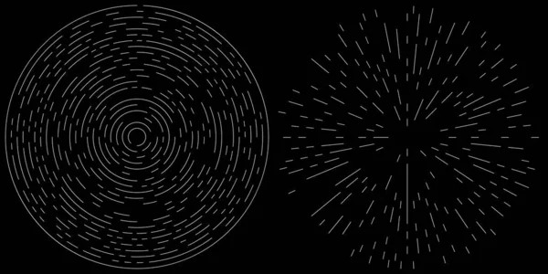 Radiales Strahlendes Kreisförmiges Konzentrisches Linienvektorelement Stammvektorillustration Clip Art Grafiken — Stockvektor